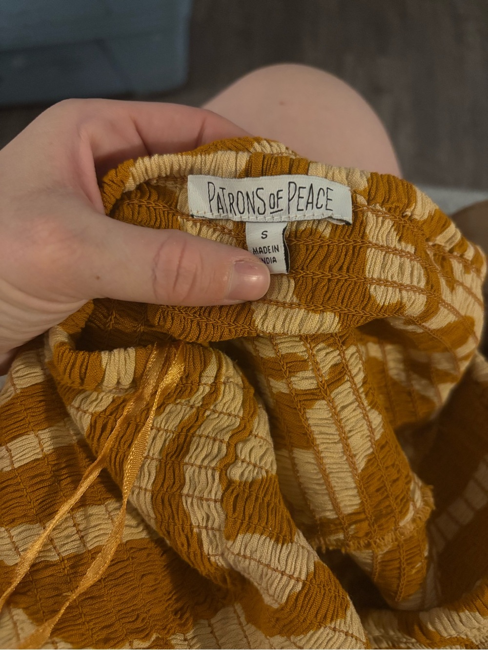 Patrons of Peace Mustard Sunburst Strapless Wide-Leg Jumpsuit - Picture 3 of 4